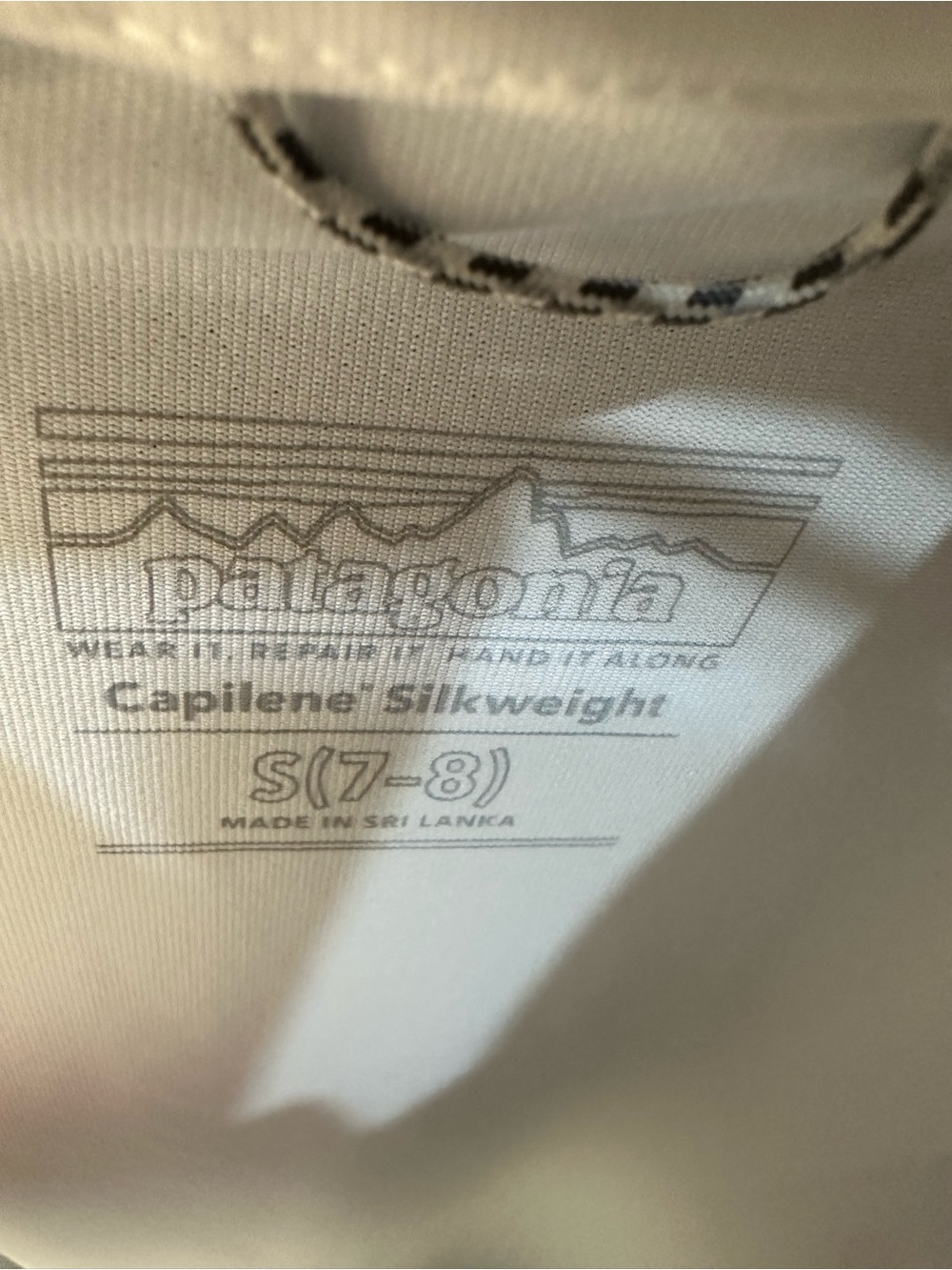 Patagonia White Long Sleeve Tee with Multi-Color Wave Logo - Picture 3 of 6